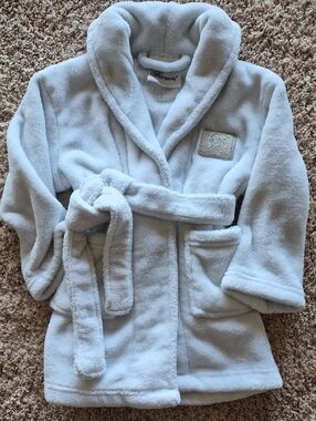 Fairmont Toddler Light Blue Plush Kids' Bathrobe with Belt, 2-3T